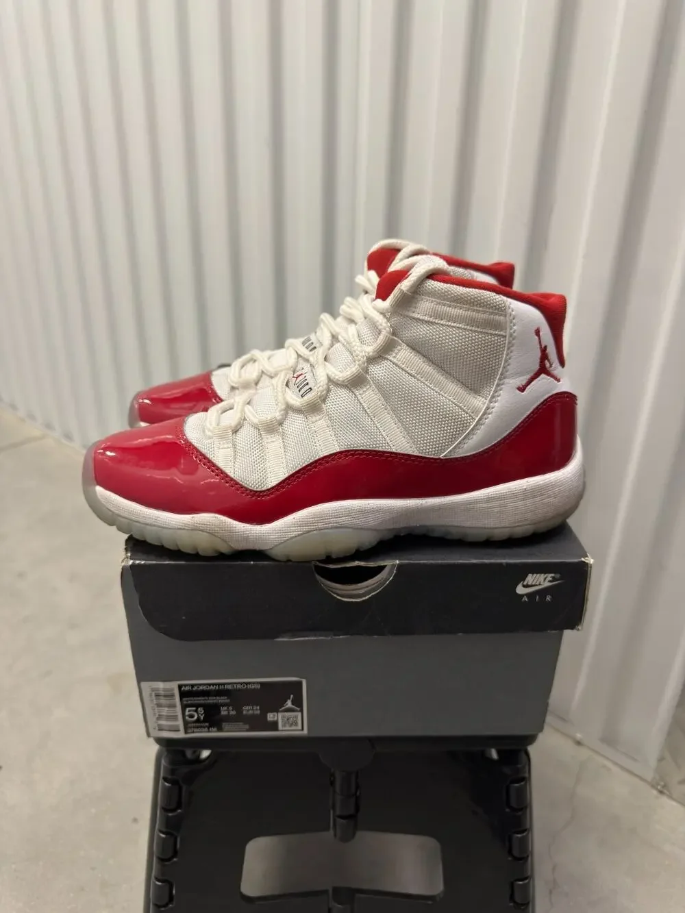 Nike Air Jordan 11 Cherry White Black 2022 Size 5.5Y GS - 378038-116